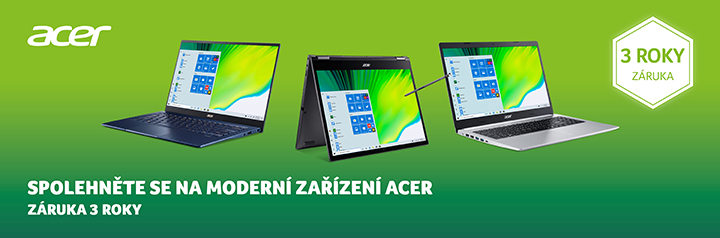 Záruka 3 roky - spolehněte se na moderní zařízení ACER