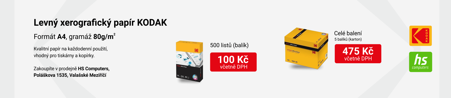 Levný xerografický papír KODAK